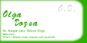 olga dozsa business card