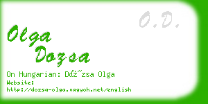 olga dozsa business card